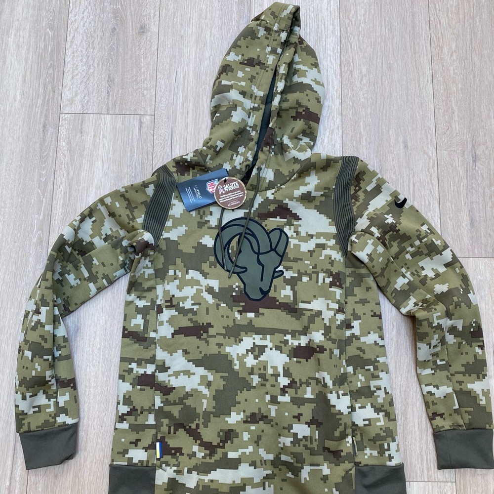 LA Rams Womens Sweatshirt Hoodie NFL Small Camo On Field Nike Official
